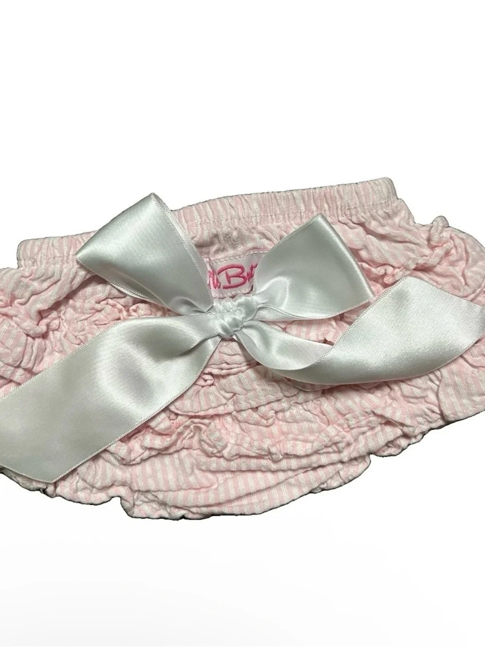 Baby Girl Ruffle Butts Pink White Summer Outfit Size 0-3 Months